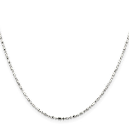 Sterling Silver 1.5mm Fancy Beaded Chain w/4in ext.