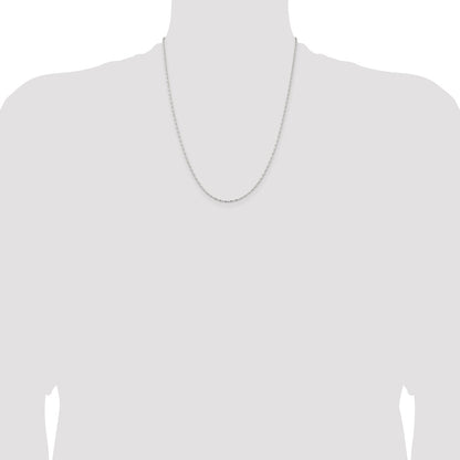 Sterling Silver 1.5mm Fancy Beaded Chain w/4in ext.