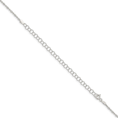 Sterling Silver 1.5mm Fancy Beaded Chain w/4in ext.