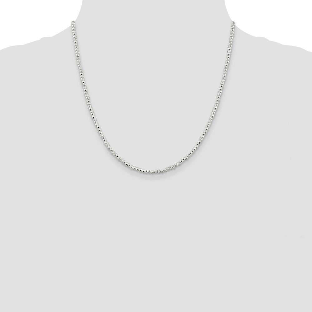 Sterling Silver 3mm Beads on Box Chain