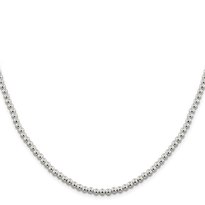 Sterling Silver 4mm Beads on Box Chain