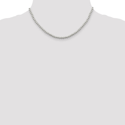 Sterling Silver 4mm Beads on Box Chain