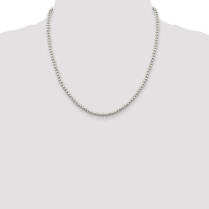 Sterling Silver 4mm Beads on Box Chain