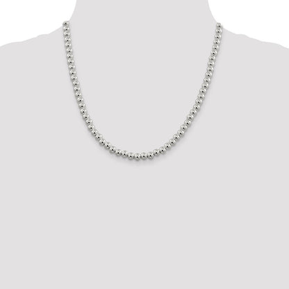 Sterling Silver 6.1mm Beads on Box Chain