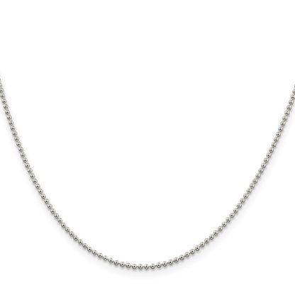 Sterling Silver 1.5mm Beaded Chain w/2in ext.