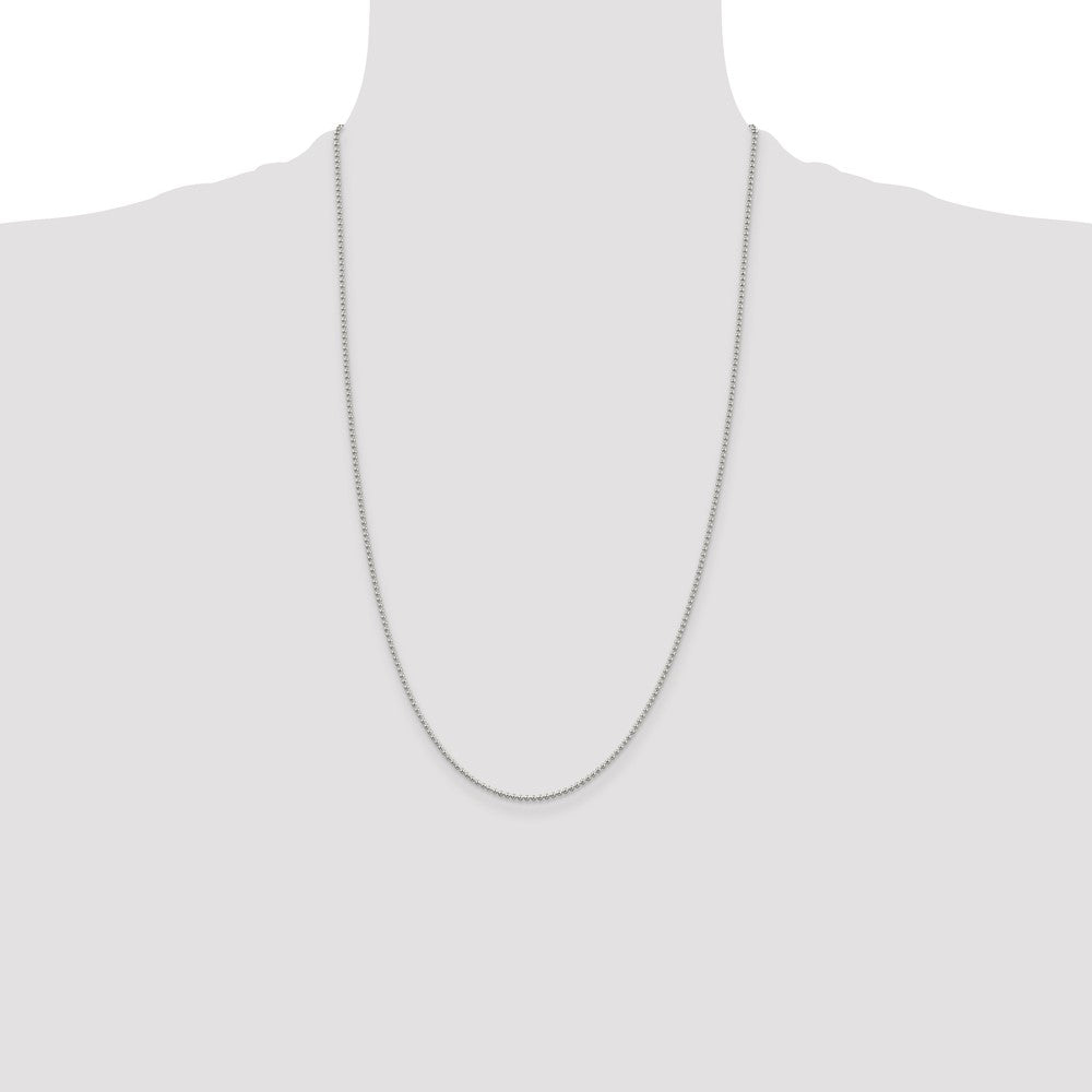 Sterling Silver 1.5mm Beaded Chain