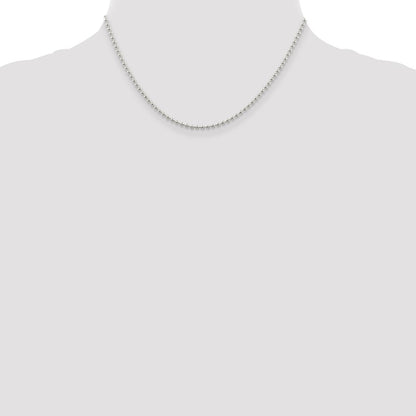 Sterling Silver 2.35mm Beaded Chain