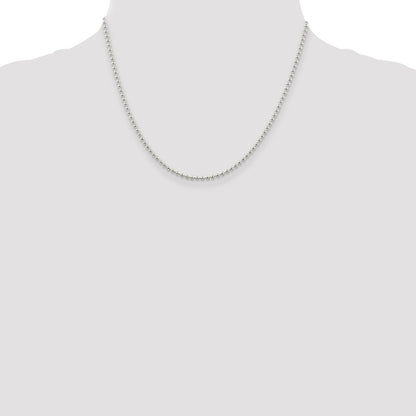 Sterling Silver 2.35mm Beaded Chain