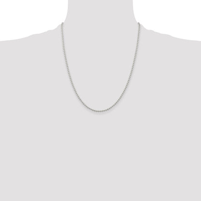Sterling Silver 2.35mm Beaded Chain w/4in ext.