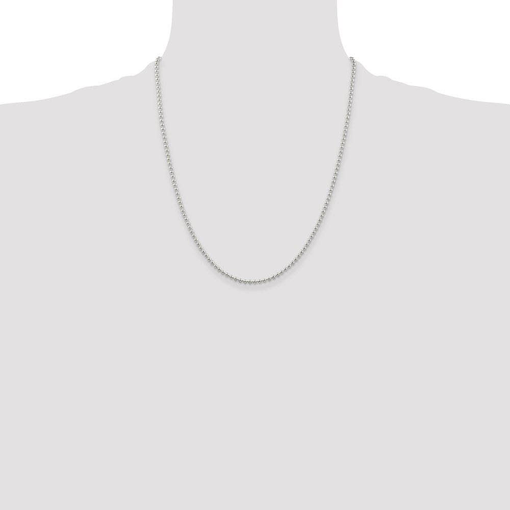 Sterling Silver 2.35mm Beaded Chain