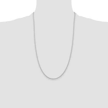 Sterling Silver 2.35mm Beaded Chain