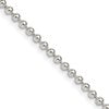 Sterling Silver 2.35mm Beaded Chain w/4in ext.