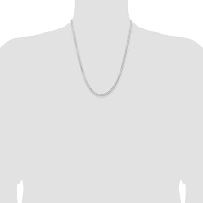 Sterling Silver Rhodium-plated 3.15mm Flat Curb Chain