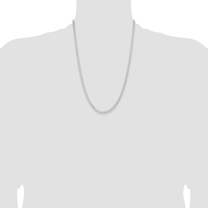Sterling Silver Rhodium-plated 3.15mm Flat Curb Chain