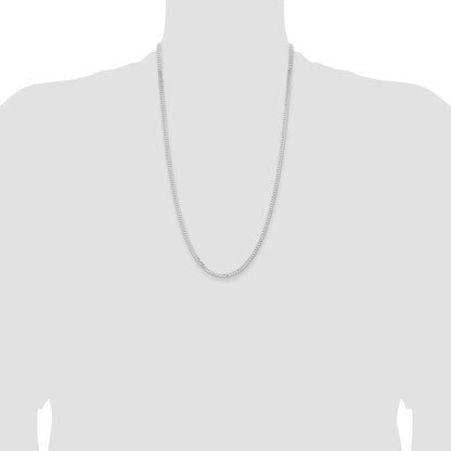 Sterling Silver Rhodium-plated 3.15mm Flat Curb Chain