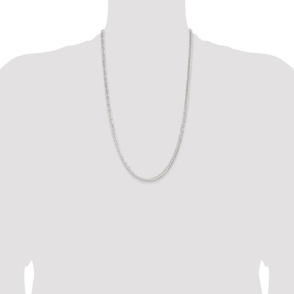 Sterling Silver 3.8mm Flat Curb Chain