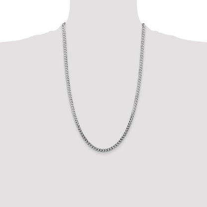 Sterling Silver Rhodium-plated 4.7mm Flat Curb Chain