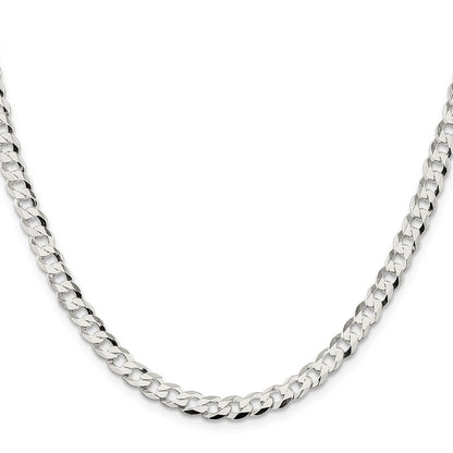 Sterling Silver 5.75mm Flat Curb Chain