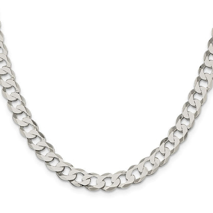 Sterling Silver 7.5mm Flat Curb Chain
