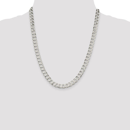 Sterling Silver 7.5mm Flat Curb Chain