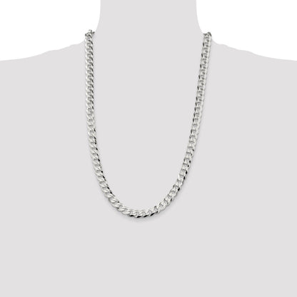 Sterling Silver 8.5mm Flat Curb Chain