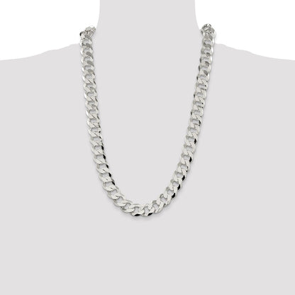 Sterling Silver 14mm Flat Curb Chain