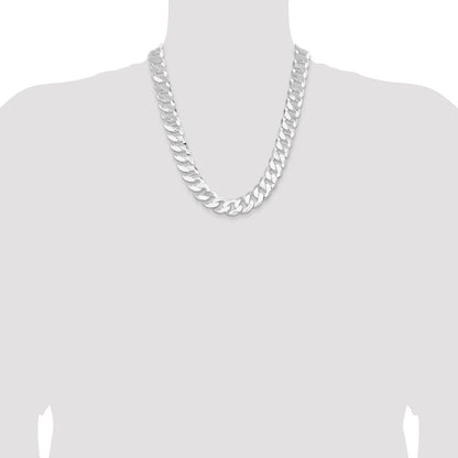 Sterling Silver 16mm Flat Curb Chain