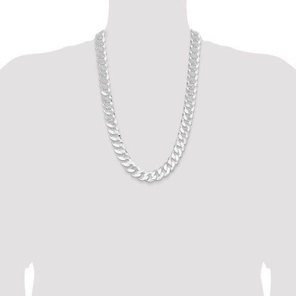 Sterling Silver 16mm Flat Curb Chain