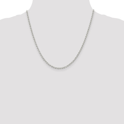 Sterling Silver 2.8mm Open Elongated Link Chain