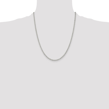 Sterling Silver 2.8mm Open Elongated Link Chain