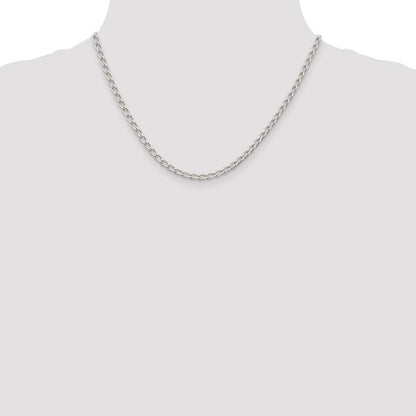 Sterling Silver 3.2mm Open Elongated Link Chain