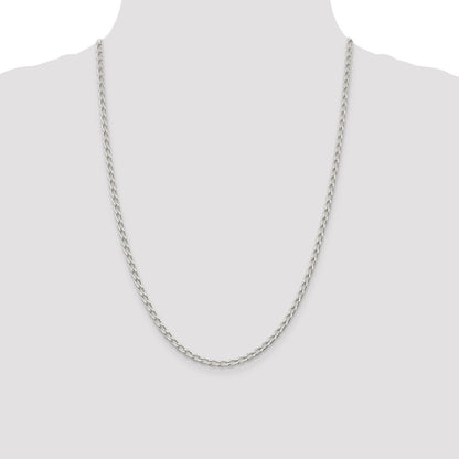 Sterling Silver 3.2mm Open Elongated Link Chain
