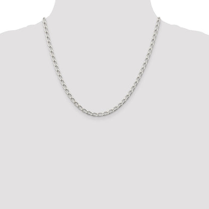 Sterling Silver 4.3mm Open Elongated Link Chain