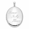 Sterling Silver Rhodium-plated Forever In My Heart Ash Holder Oval Locket