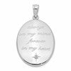 Sterling Silver Rhodium-plated Always On My Mind Diamond Star Oval Open Loc