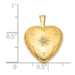 1/20 14K Gold Filled with Diamond Flower Design 15mm Heart Locket