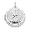 Sterling Silver Rhodium-plated CZ Compass 20mm Round Locket