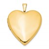 Sterling Silver Gold-plated 20mm Polished Front/Satin Back Heart Locket