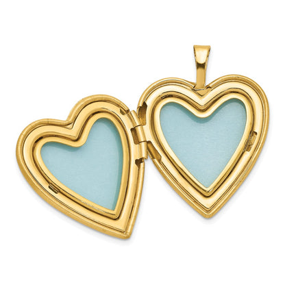 1/20 14K Gold Filled & White Rhodium Satin Butterfly 19mm Heart Locket