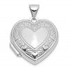 SS Rhod-plated Heart Border 18mm Love you Reversible Heart Locket