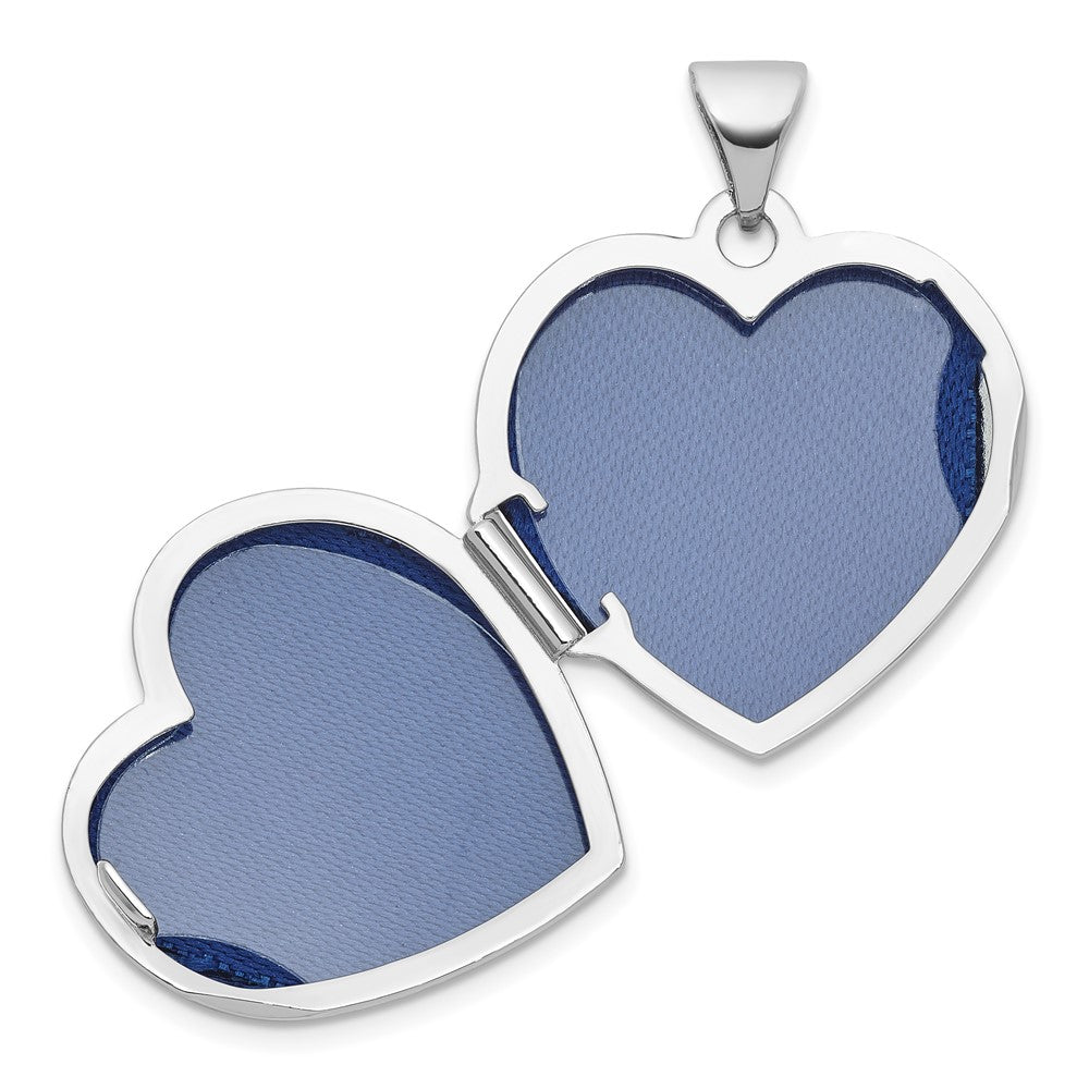 Sterling Silver Rhodium-plated Garnet January Birthstone 18mm Heart Locket