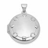 Sterling Silver Rhodium-plated OUR CIRCLE OF LOVE GOES AROUND AND NEVER ENDS Reversible 20mm Round Locket