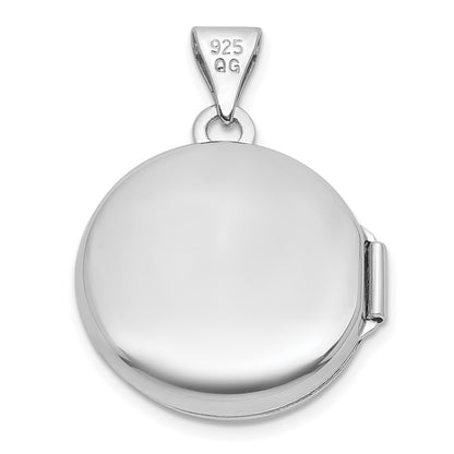 Sterling Silver Rhodium-plated Polished 16mm Celtic Knot Design Round Locket