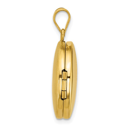 Sterling Silver Gold-plated Polished Front/Brushed Back Paw Print 20mm Round Locket