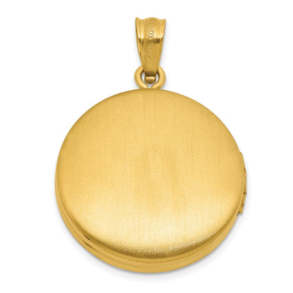 Sterling Silver Gold-plated Polished Front/Brushed Back Paw Print 20mm Round Locket