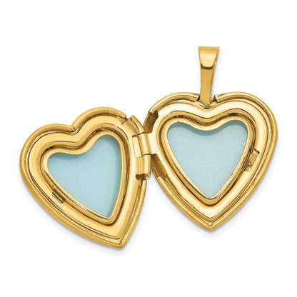 1/20 14K Gold Filled 16mm Enamel Flower I Love You Heart Locket Necklace