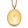 1/20 14K Gold Filled 26mm Diamond in Heart Oval Locket Necklace