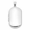 Sterling Silver Rhodium-plated Polished Rectangular Locket