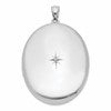Sterling Silver Rhodium-plated & Diamond Polished 34mm Oval Locket