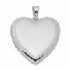 Sterling Silver Rhodium-plated Polished & Satin Heart Locket